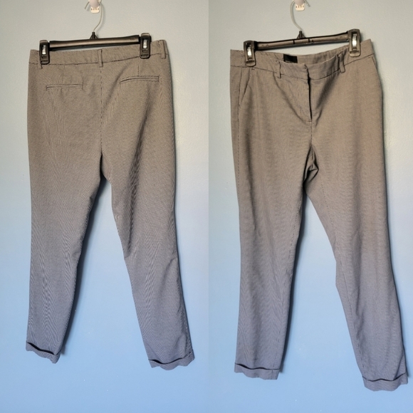 Adrienne Vittadini Womens Houndstooth Pants Size 6 Black White - Picture 1 of 10